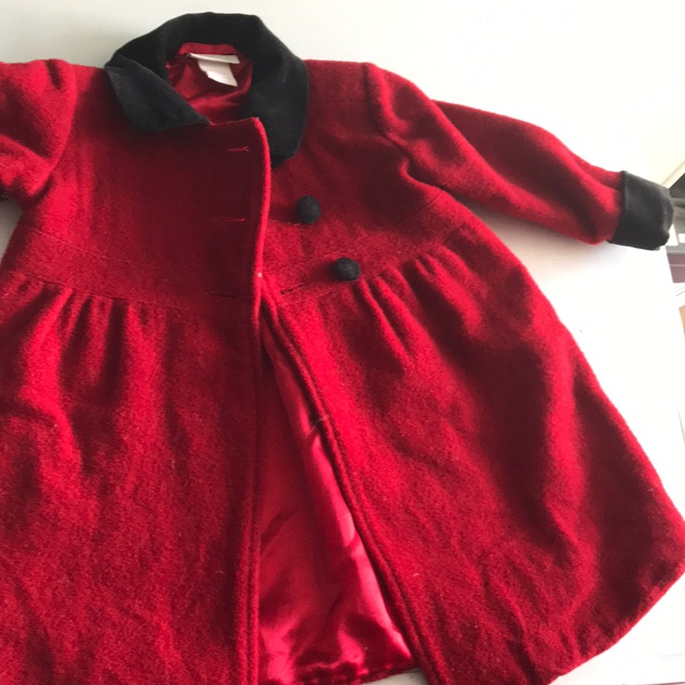 Adorable wool winter holiday coat for baby.